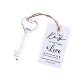 50x Wedding Favors Silver Key Shaped Bottle Openers with Escort Cards Bridal Shower Bachelorette Groomsmen Gifts