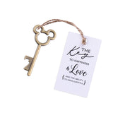 50x Wedding Favors Rustic Skeleton Keys Bottle Openers with Thank You Cards Bridal Shower Guest Gifts