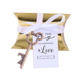 50x Wedding Favors Sets Vintage Skeleton Keys Bottle Openers with Gold Candy Boxes Thank You Cards Groosmen Gifts