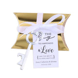 50x Wedding Favors Sets Silver Skeleton Keys Bottle Openers with Gold Candy Boxes Thank You Cards Groosmen Gifts