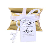 50x Wedding Favors Sets Silver Skeleton Keys Bottle Openers with Gold Candy Boxes Thank You Cards Groosmen Gifts