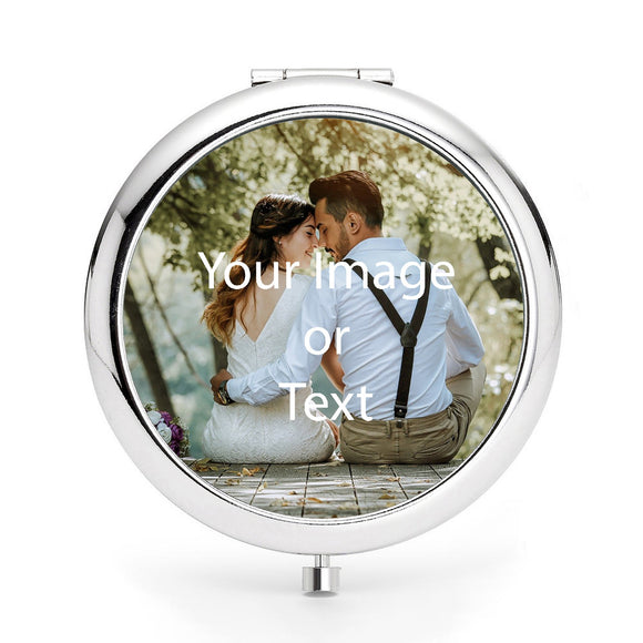 Personalized Compact Mirror, Your Photo or Text Logo, Holiday Gift for her Graudation