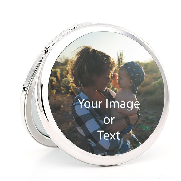 Personalized Compact Mirror Your Custom Photo or Text