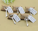 wadbeev® Favor Box w/ Silver Skeleton Key Bottle Opener and Escort Card Wedding Party Favor