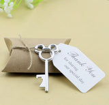 wadbeev® Favor Box w/ Silver Skeleton Key Bottle Opener and Escort Card Wedding Party Favor