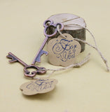 Wedding Favor Skeleton Key Bottle Opener with For You Tag Stamped - Copper