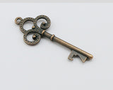 wadbeev® Assorted Vintage Wedding Favor Skeleton Key Shaped Bottle Opener Copper (Set of 8)
