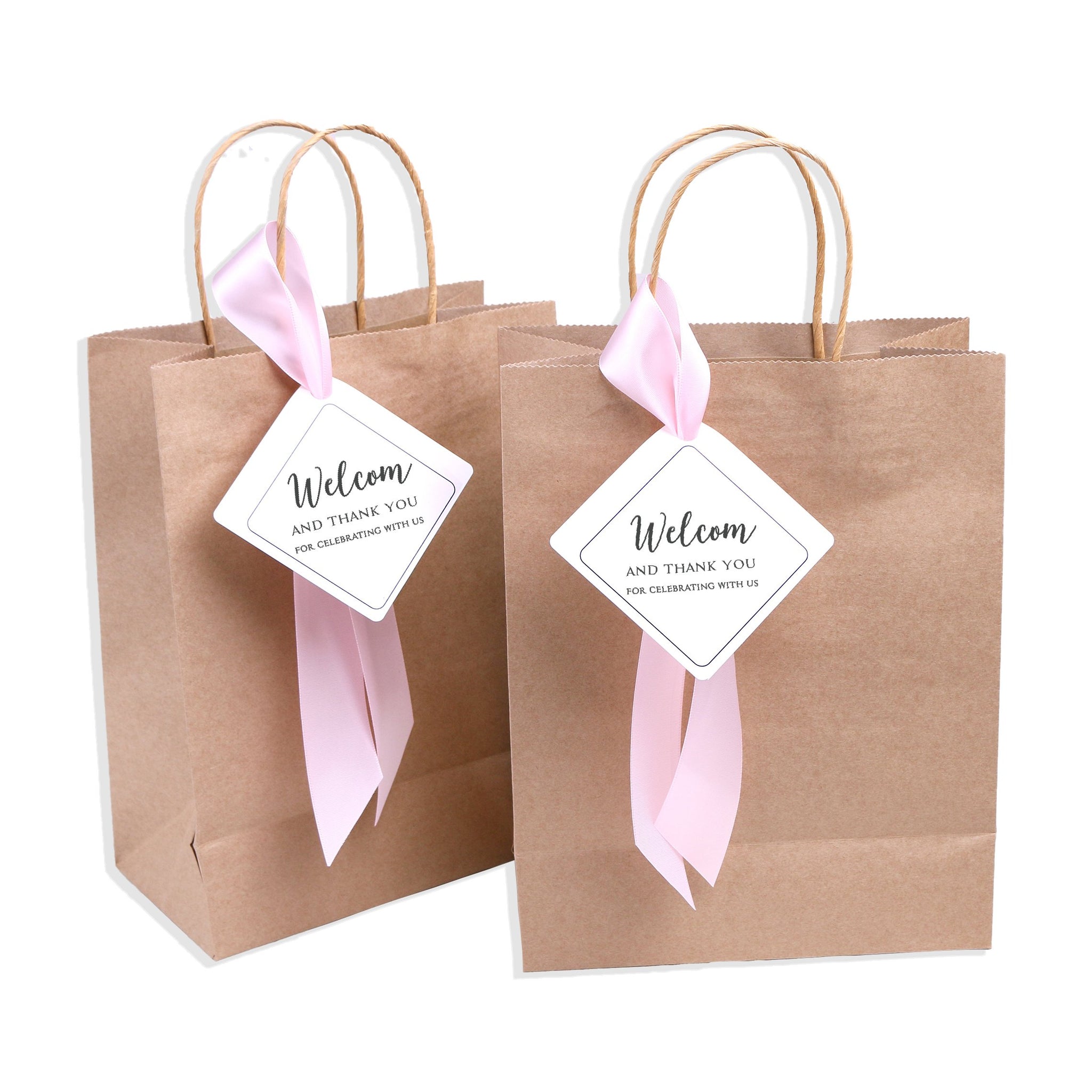 20 Logo Bags With Satin Ribbon & Your Logo Personalized Gift 