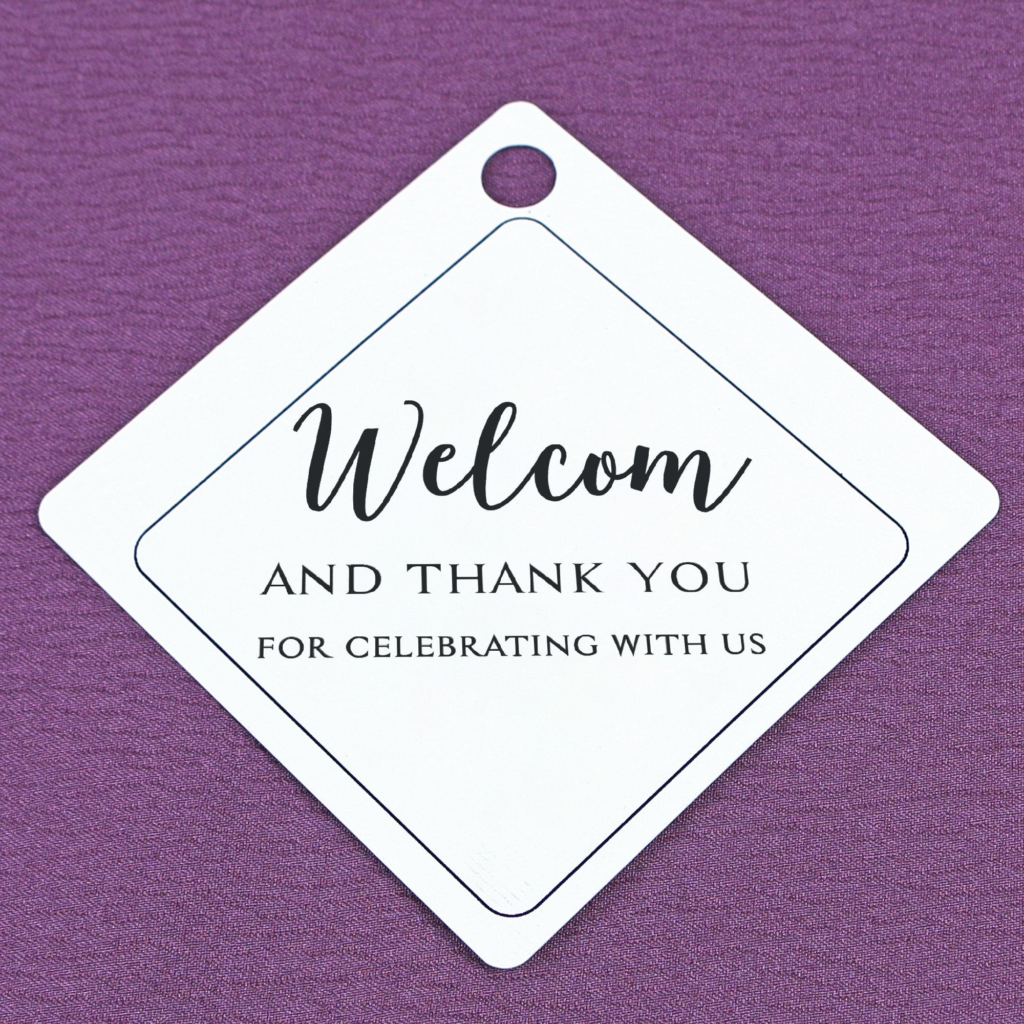  Welcome! Thanks for Celebrating Wedding Tags on Kraft