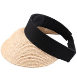 Natural Raffia Visor Straw Woven Sun Hat Braid Beach Sports Baseball Cap Bridesmaid Gift