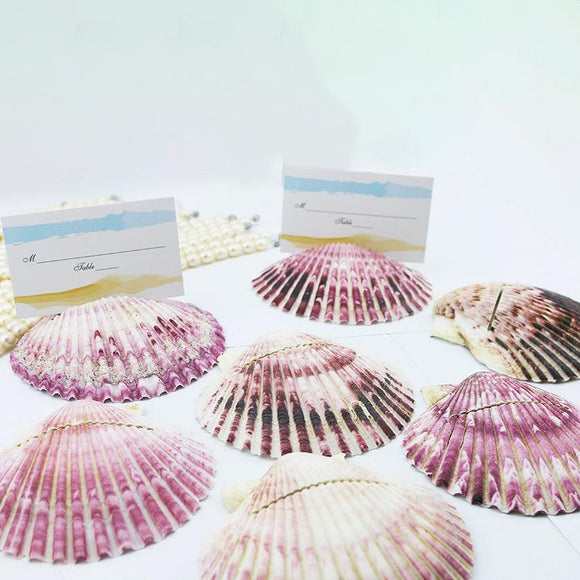 Natural Beach Wedding Shell Place Card Holders (Pack of 10)