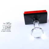 Wedding Tag Stamp, The key to happiness is Love and bottle opener, Self-Ink