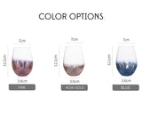 Personalized Wine Glass, Bridesmaid Gift Wedding Bachelorette Favors Stemless Rose Gold