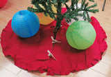 Burlap Tree Skirt with Ruffles Holiday Christmas Décor
