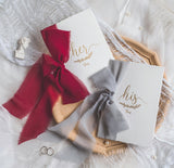 Wedding Vow Books with Ribbon Single-Page Shabby Keepsake