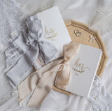 Wedding Vow Books with Ribbon Single-Page Shabby Keepsake