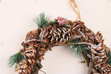 Natural Birch Christmas Wreath with Pinecones Snowy Winter Door Wreath