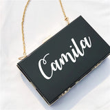 Personalized Acrylic Purse Shoulder Bag with Gold Chain