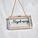 Personalized Acrylic Purse Shoulder Bag with Gold Chain