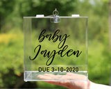 Personalized Acrylic Baby Shower Card Box Your Custom Name Due Date Wishing Well