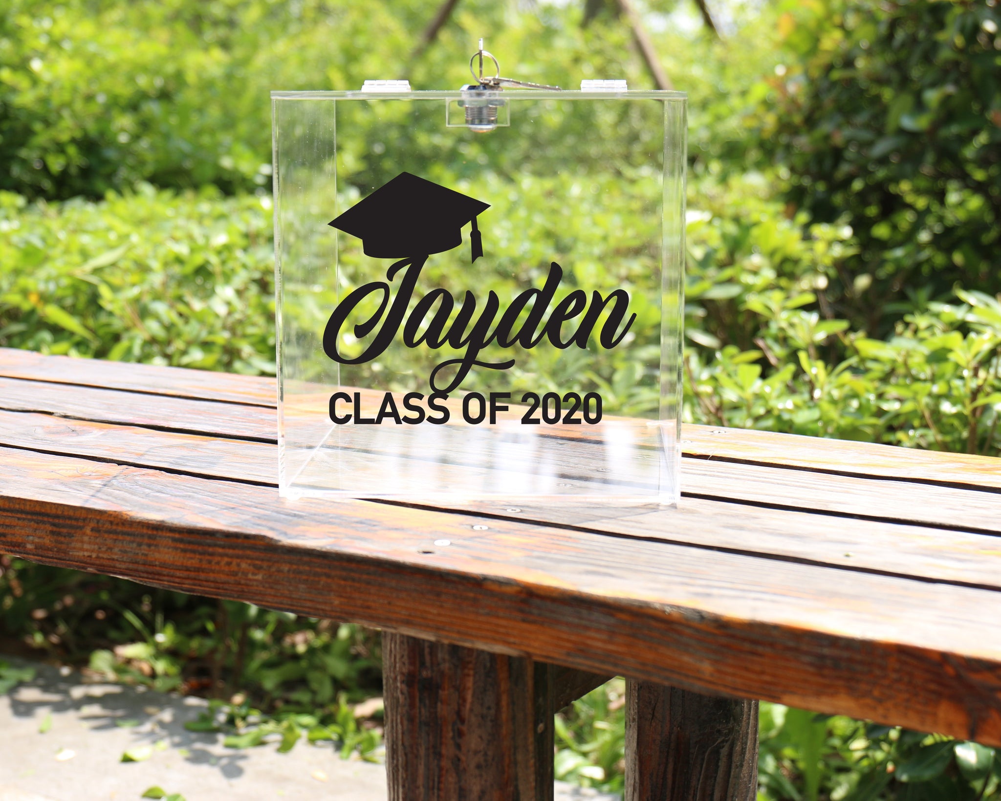 Personalized Graduation Party Card Box for Ceremony with Hinged Lid and Key Acrylic Money Gift Holder Envelop Keepsake Box Your Name Date Wadbeev Personalized Graduation Party Card Box for Ceremony with Hinged Lid and Key Acrylic Money Gift Holder Envelop Keepsake Box Your Name Date Wadbeev