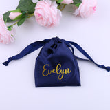 Personalized Satin Drawstring Gift Bag Jewelry Pouch Wedding Favor Party Candy Bag
