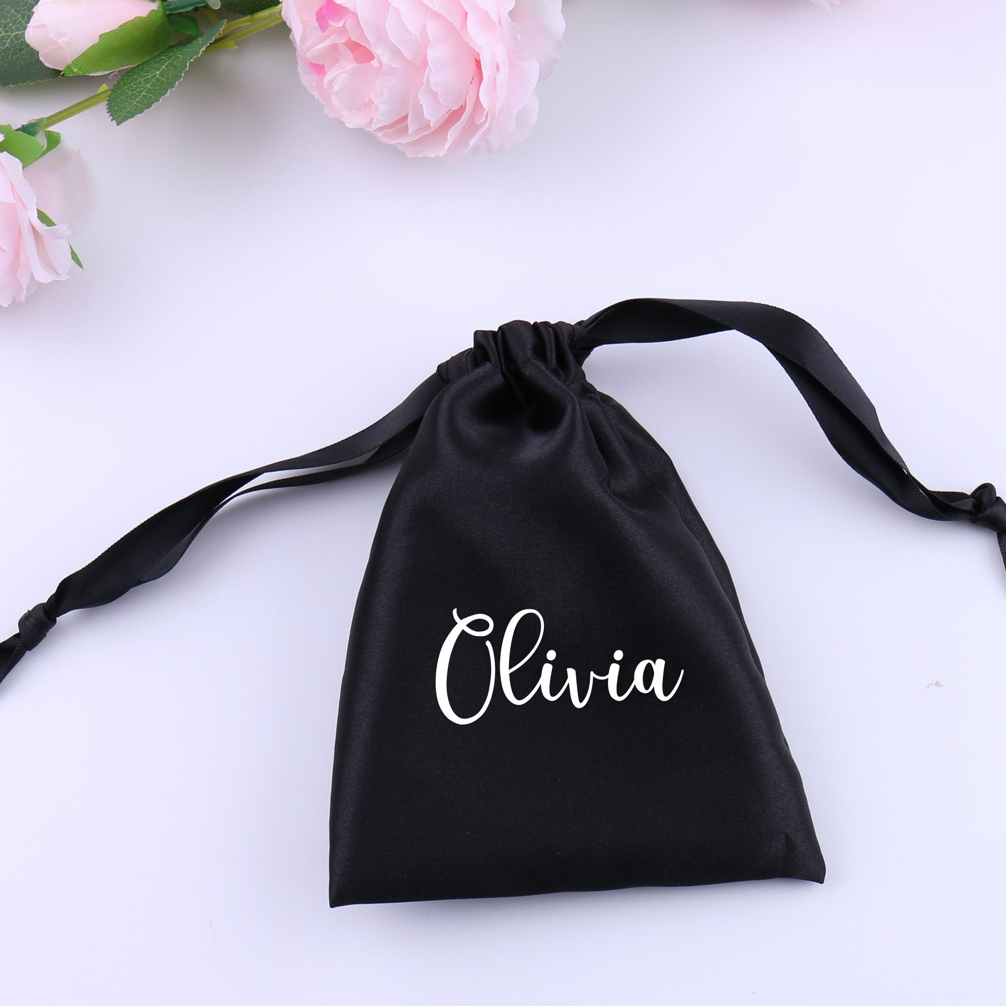  Personalized Satin Drawstring Gift Bag Jewelry Pouch