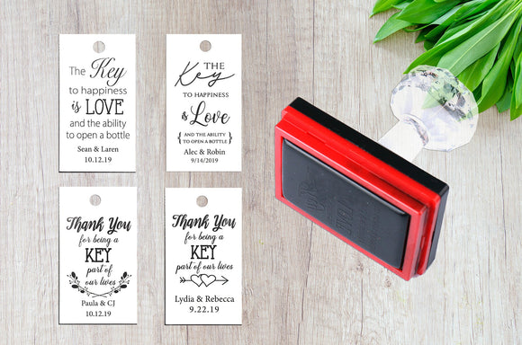 Customized Wedding Tag Stamp with Your Names Date, Personalized Self-Ink For Cards