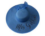 Personalized Beach Floppy Hat, Mrs Sun Hat Custom Honeymoon Bride Statement Hat