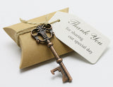 Wedding Favors Candy Box w/ Antique Skeleton Key Bottle Opener Escort Card