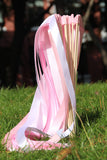Pink Ribbon Wand Wedding Ceremony Decor Photo Prop