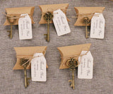 Wedding Favors Candy Box w/ Antique Skeleton Key Bottle Opener Escort Card