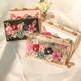 Transparent Wedding Clutch Purse Flower Pearl Acrylic Clutch Bags