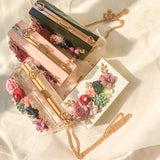 Transparent Wedding Clutch Purse Flower Pearl Acrylic Clutch Bags