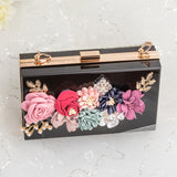 Transparent Wedding Clutch Purse Flower Pearl Acrylic Clutch Bags