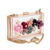 Transparent Wedding Clutch Purse Flower Pearl Acrylic Clutch Bags