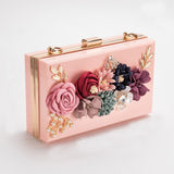 Transparent Wedding Clutch Purse Flower Pearl Acrylic Clutch Bags