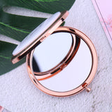 Compact Mirror with Monogram Initial Bachelorette Gift (Rose Gold)