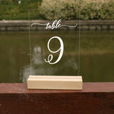 Acrylic Wedding Table Number with Base 4.7"x7" Clear Reception Photograph Prop
